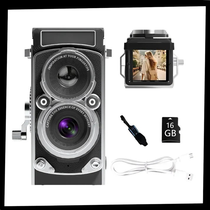 Vintage Style Twin Lens Reflex Camera Classic Design