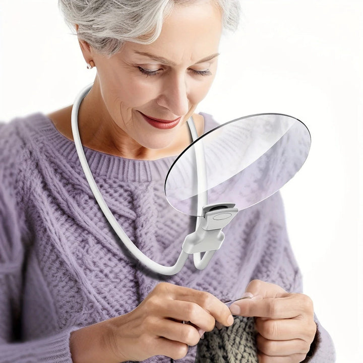 Hands- Magnifying Glass with Ergonomic Neck Strap 5X Magnification