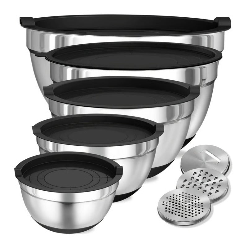 Stainless Steel Baking Bowl Set with Sealed Lids Non-Slip Base - Lenila
