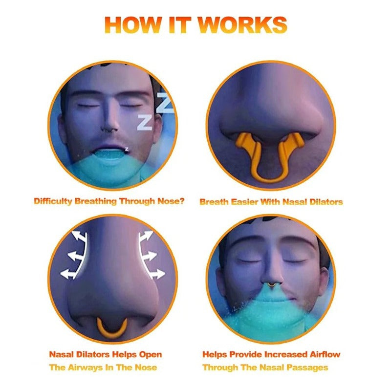 Nose Breathing Aid Clip Silicone Dilator for Snore Reduction