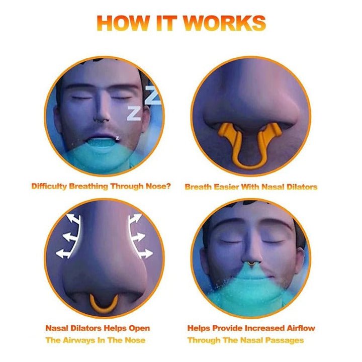 Nose Breathing Aid Clip Silicone Dilator for Snore Reduction