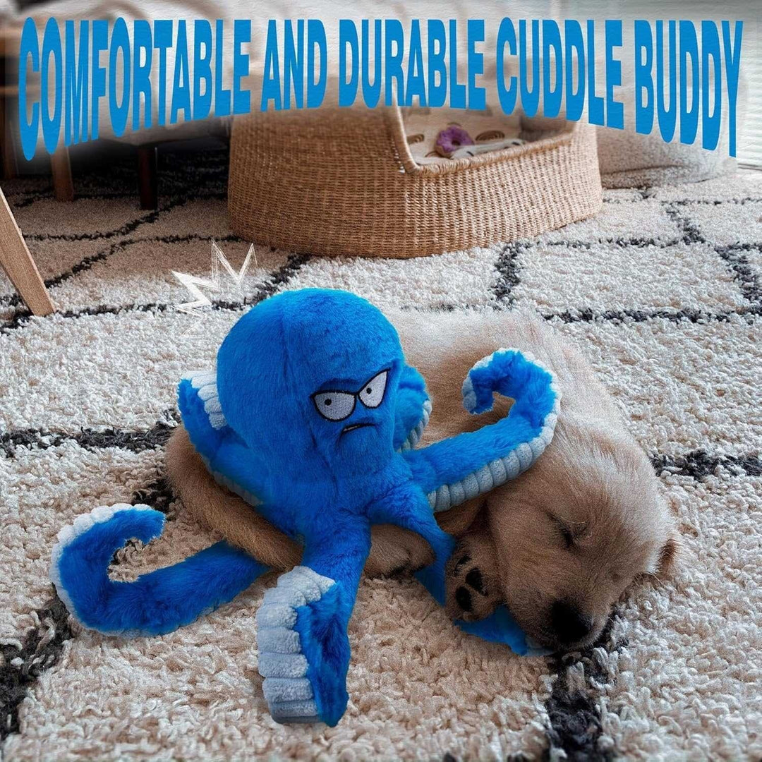 Dog Toy Durable Squeaky Octopus with Crinkle Texture