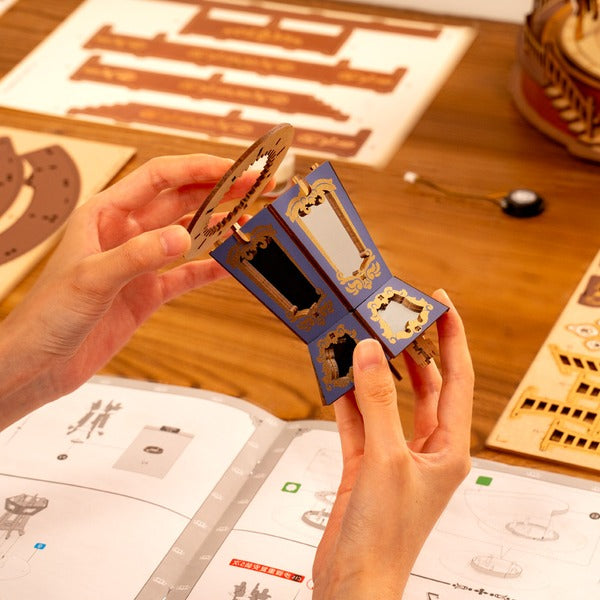 3D Wooden Puzzle Music Box with Movement Classic Style