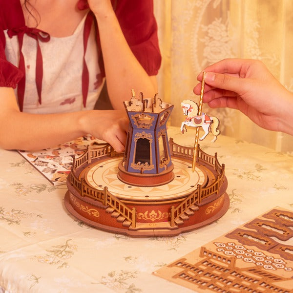3D Wooden Puzzle Music Box with Movement Classic Style