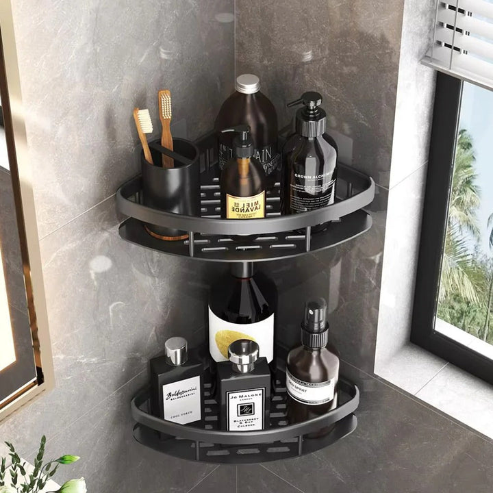 Bathroom Shower Caddy with Curved Corner Design