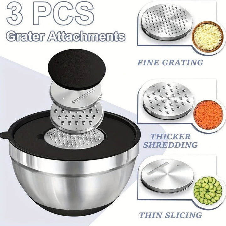 Stainless Steel Baking Bowl Set with Sealed Lids Non-Slip Base