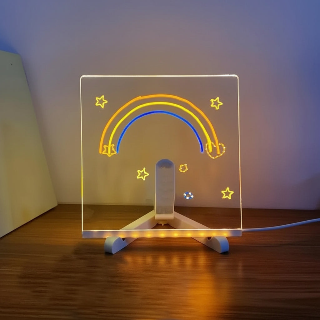 Kids USB Powered LED Acrylic Message Board Erasable Surface - Lenila