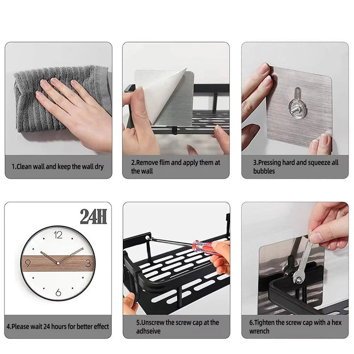 Bathroom Shower Caddy with Curved Corner Design