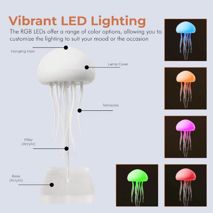 LED Jellyfish Lamp with Voice Control and RGB Color Changing