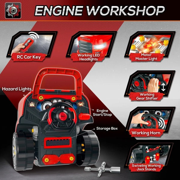 Kids Truck Engine Toy Set Plastic Interactive Play