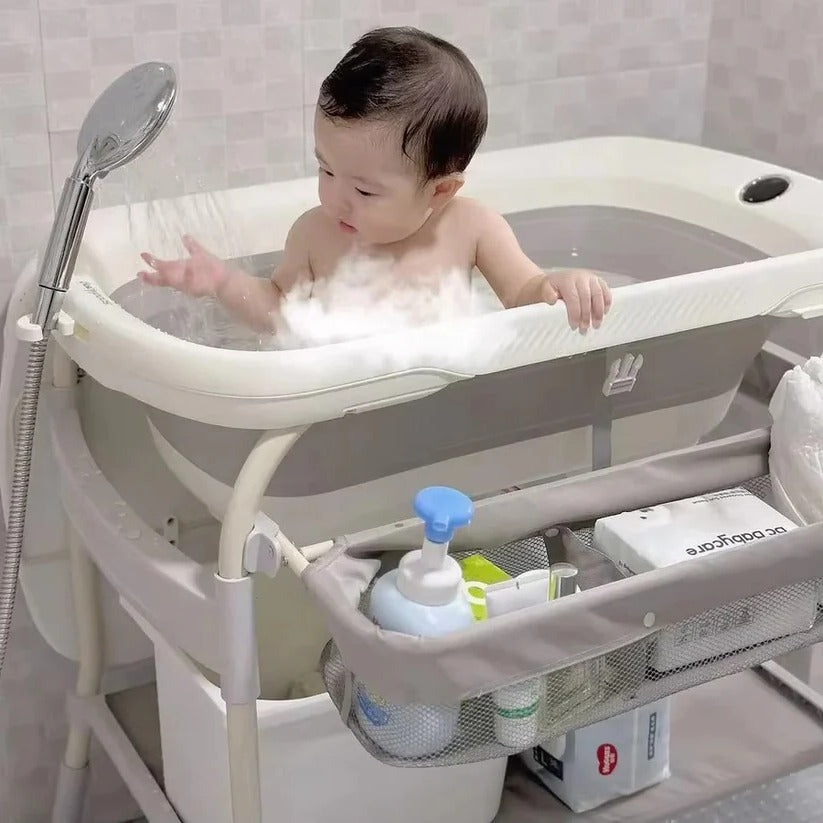 Foldable Baby Changing Table Height Adjustable for Bath Use