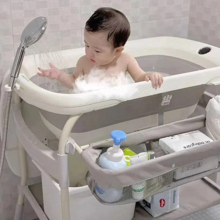 Foldable Baby Changing Table Height Adjustable for Bath Use