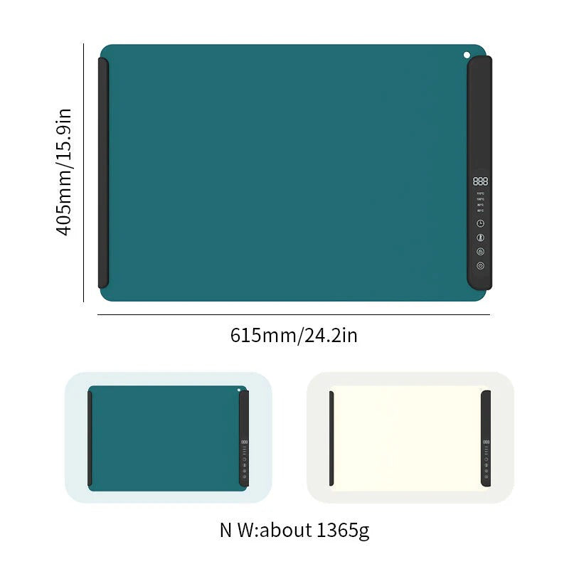 Electric Food Heating Mat Foldable with Auto Shutoff Feature