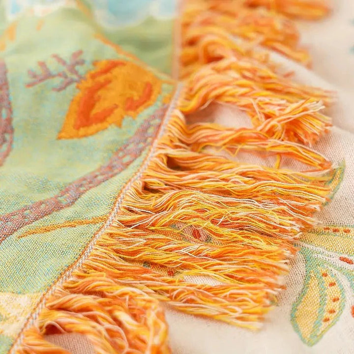 Cotton Blanket with Boho Pattern
