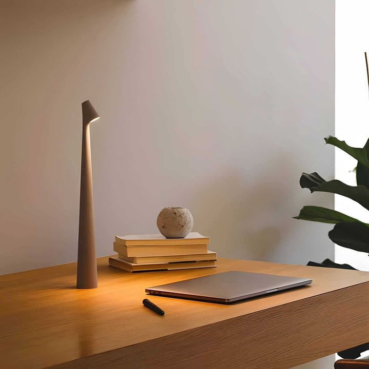 Rechargeable Aluminum Table Lamp Adjustable Brightness USB Port - Lenila