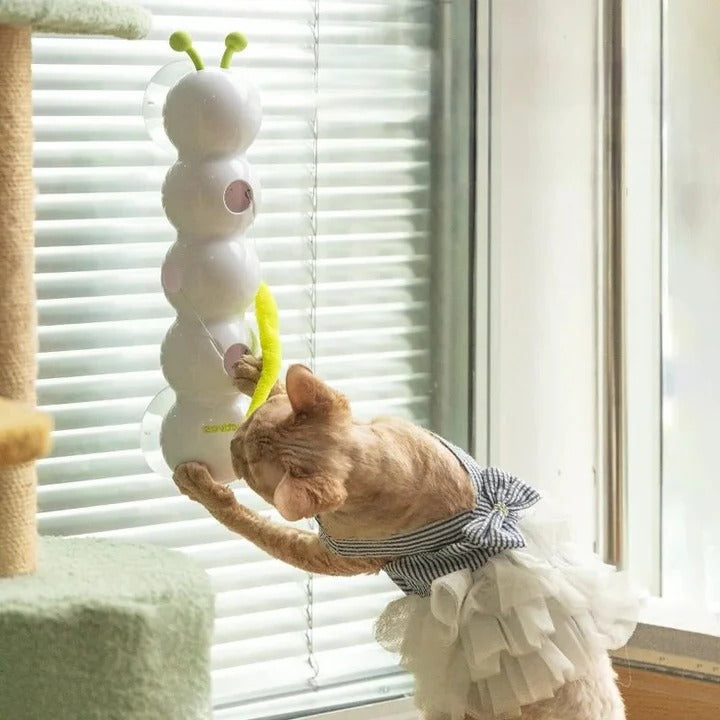 Interactive Cat Toy Worm Pole with Feather Attachment - Lenila