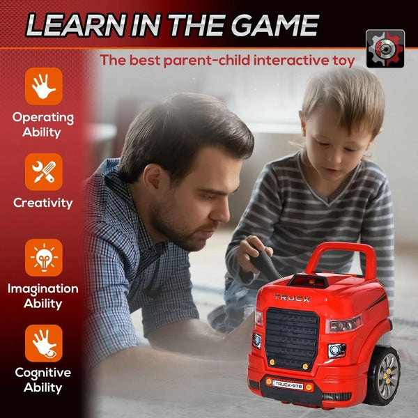 Kids Truck Engine Toy Set Plastic Interactive Play