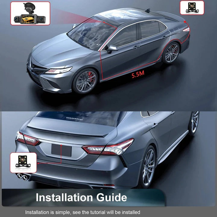 Car Dash Camera System with Night Vision and WiFi Connectivity