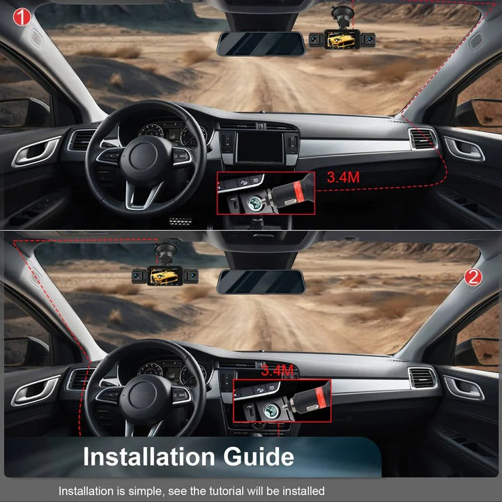 Car Dash Camera System with Night Vision and WiFi Connectivity