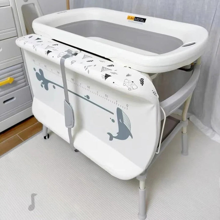Foldable Baby Changing Table Height Adjustable for Bath Use