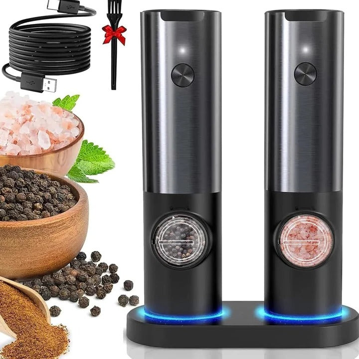 Electric Salt and Pepper Mill Rechargeable Battery Elegant Design