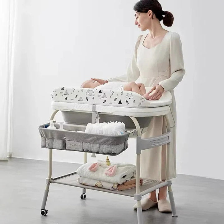 Foldable Baby Changing Table Height Adjustable for Bath Use