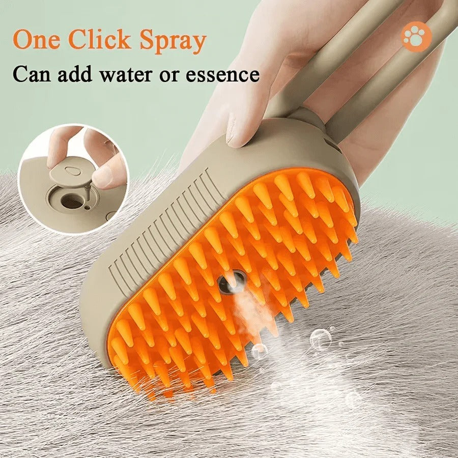 Pet Grooming Brush with Spray Function and Hair Removal Comb