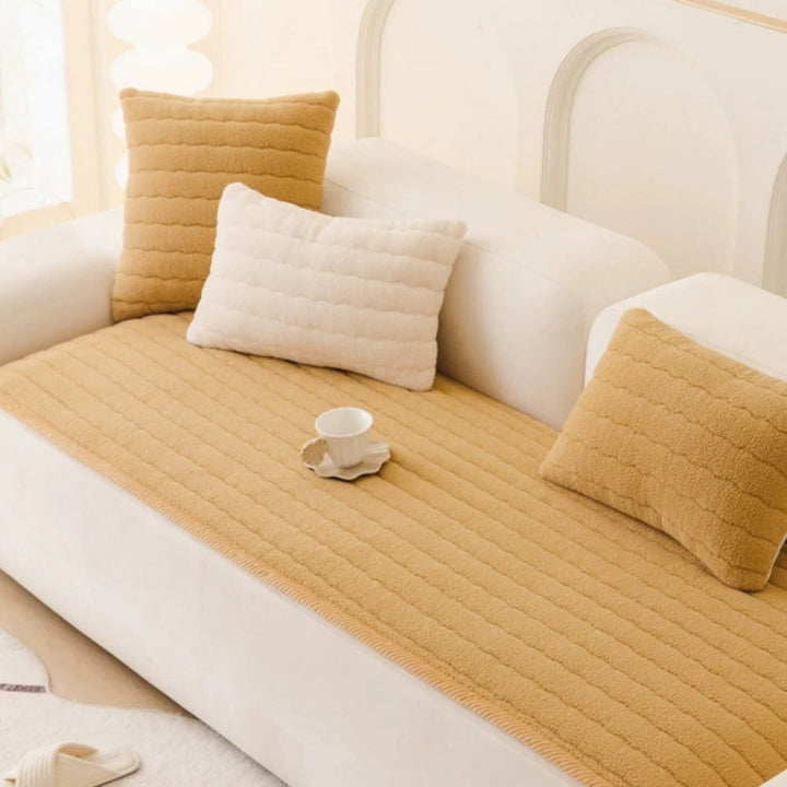 Plush Sofa Cover Thick Textured Fabric