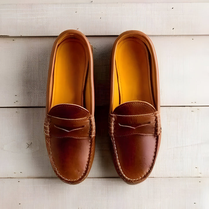Womens Loafers PU Leather Slip-On Low Heel