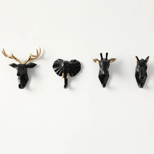 Animal Head Wall Hook Decorative Resin Mount - Lenila