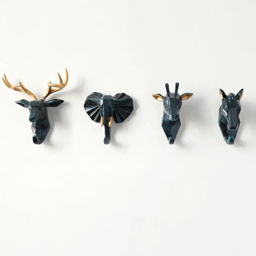 Animal Head Wall Hook Decorative Resin Mount