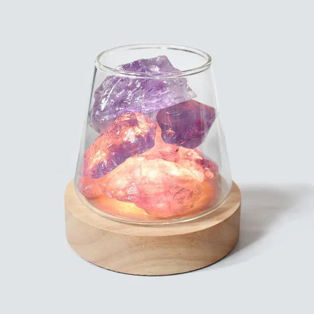 Unisex Himalayan Salt Lamp Crystal Night Essential Oil Diffuser - Lenila