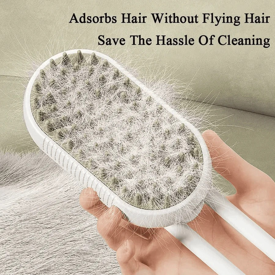 Pet Grooming Brush with Spray Function and Hair Removal Comb