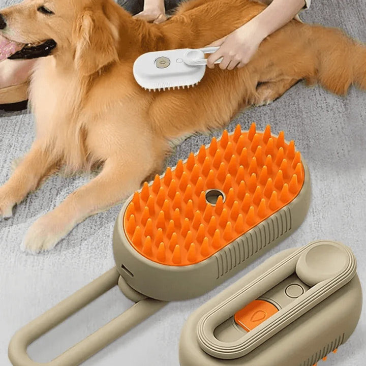 Pet Grooming Brush with Spray Function and Hair Removal Comb