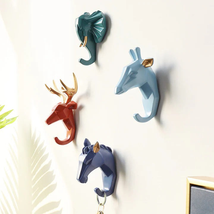 Animal Head Wall Hook Decorative Resin Mount