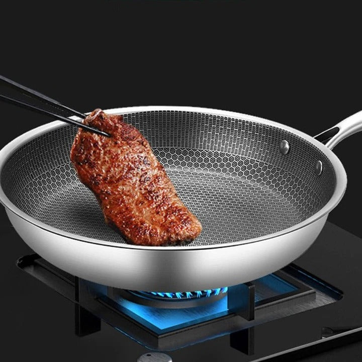 Non-Stick Stainless Steel Frying Pan Durable Coating - Lenila