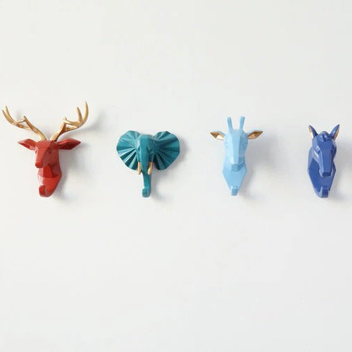 Animal Head Wall Hook Decorative Resin Mount