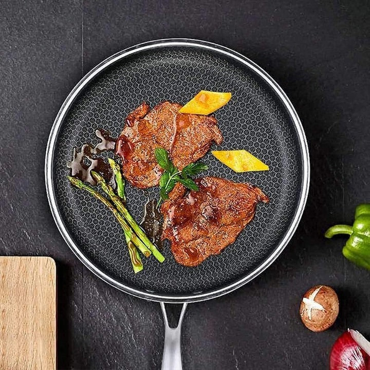 Non-Stick Stainless Steel Frying Pan Durable Coating