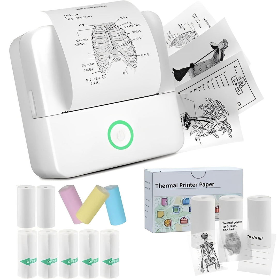Portable Thermal Sticker Printer with Bluetooth for Photos and Memos - Lenila