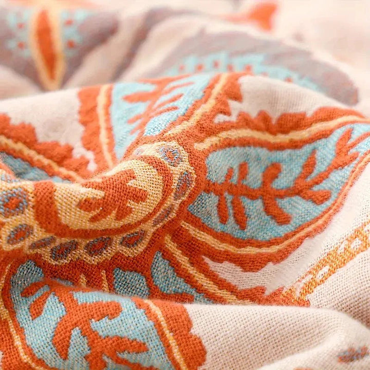 Cotton Blanket with Boho Pattern