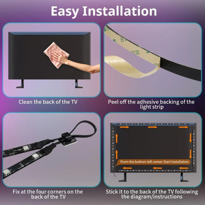LED Bias Lighting Strip with Screen Sync Wireless App Control