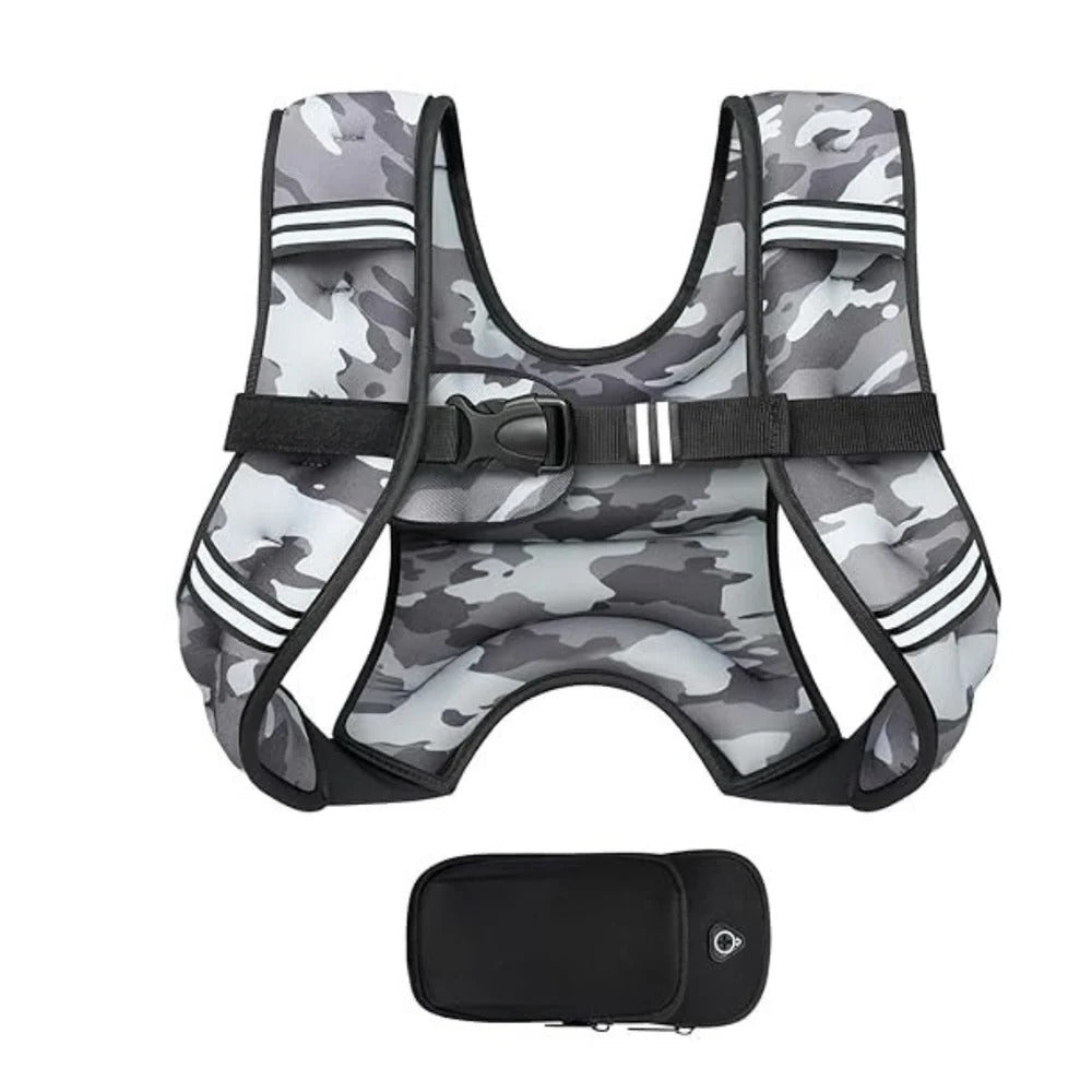Weight Training Vest Adjustable with Multi Pockets and