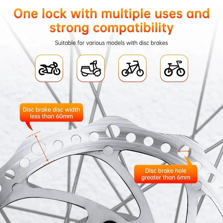 Motorcycle Disc Brake Lock with Motion Alarm Anti-Theft