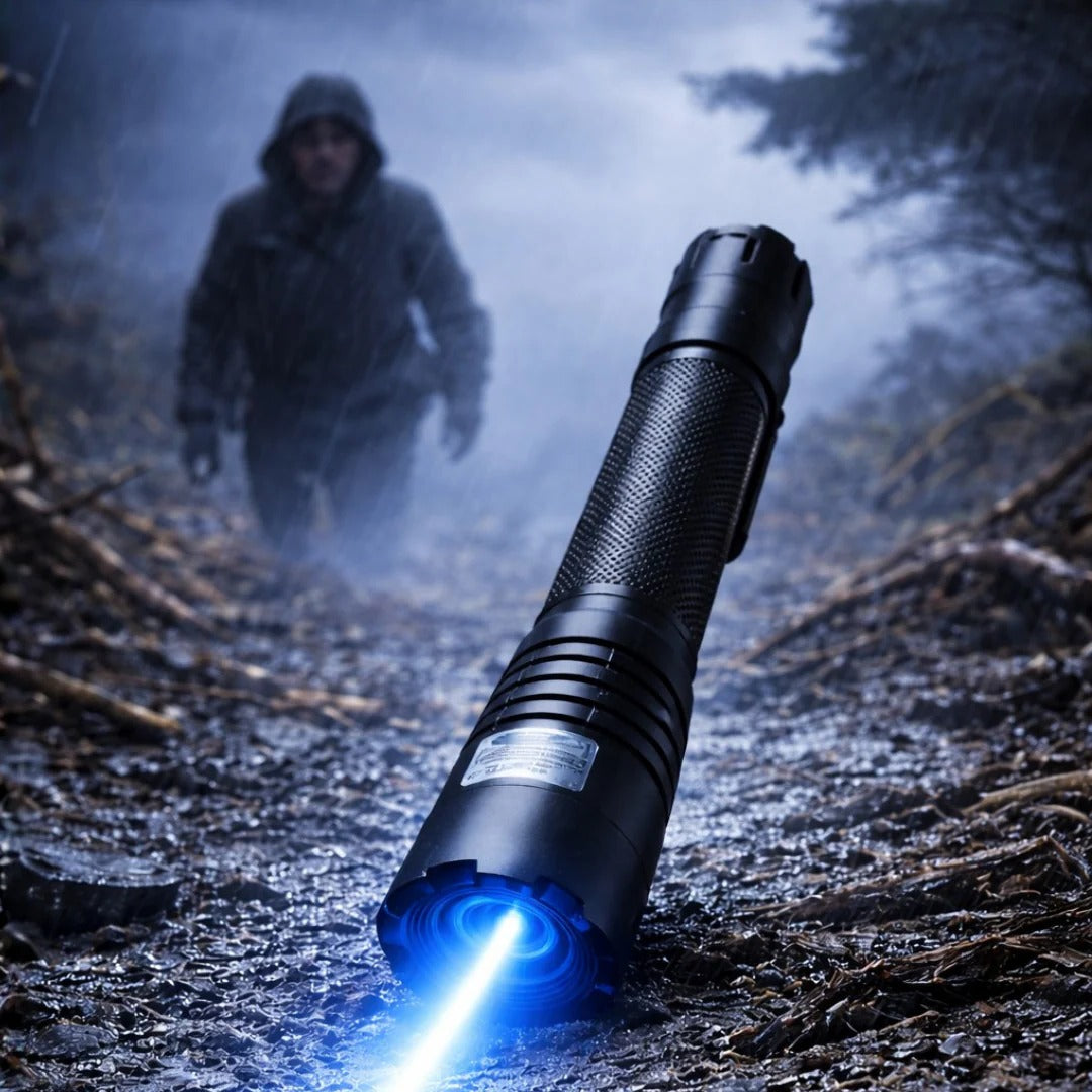 Portable Laser Flashlight Adjustable Focus Outdoor Use - Lenila