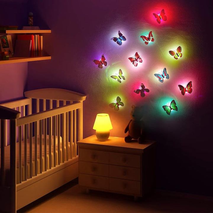3D Butterfly Wall Sculpture with Built-in LED Strip Lights - Lenila