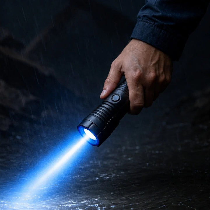Portable Laser Flashlight Adjustable Focus Outdoor Use