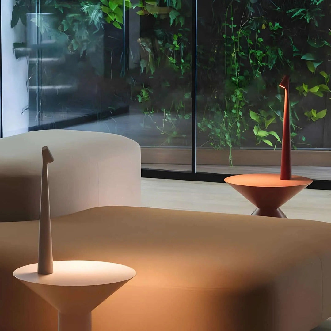 Rechargeable Aluminum Table Lamp Adjustable Brightness USB Port