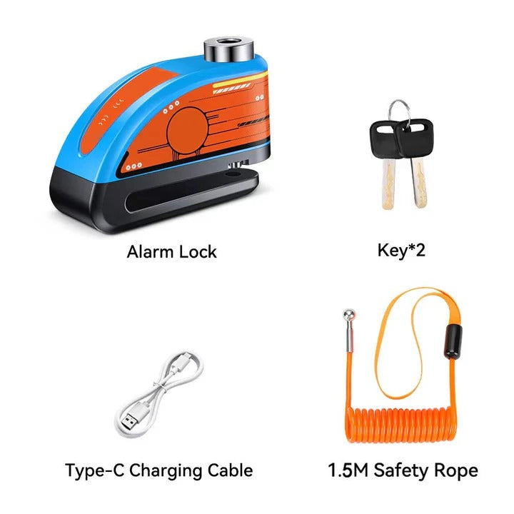 Motorcycle Disc Brake Lock with Motion Alarm Anti-Theft