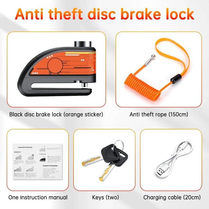 Motorcycle Disc Brake Lock with Motion Alarm Anti-Theft