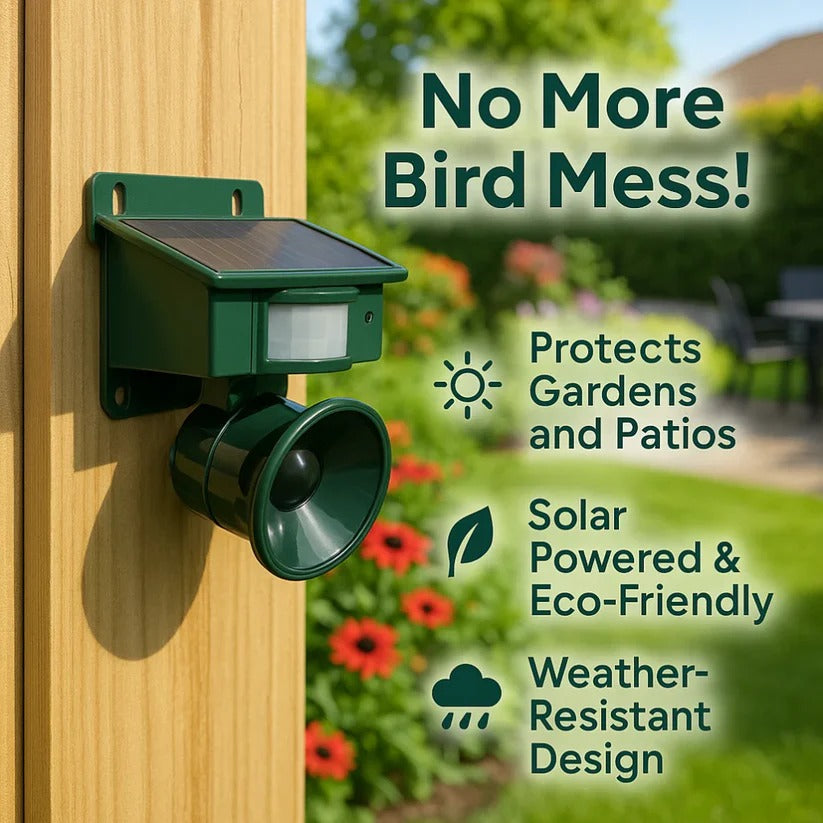 Solar Powered Bird Repeller Motion Sensor Adjustable Sound